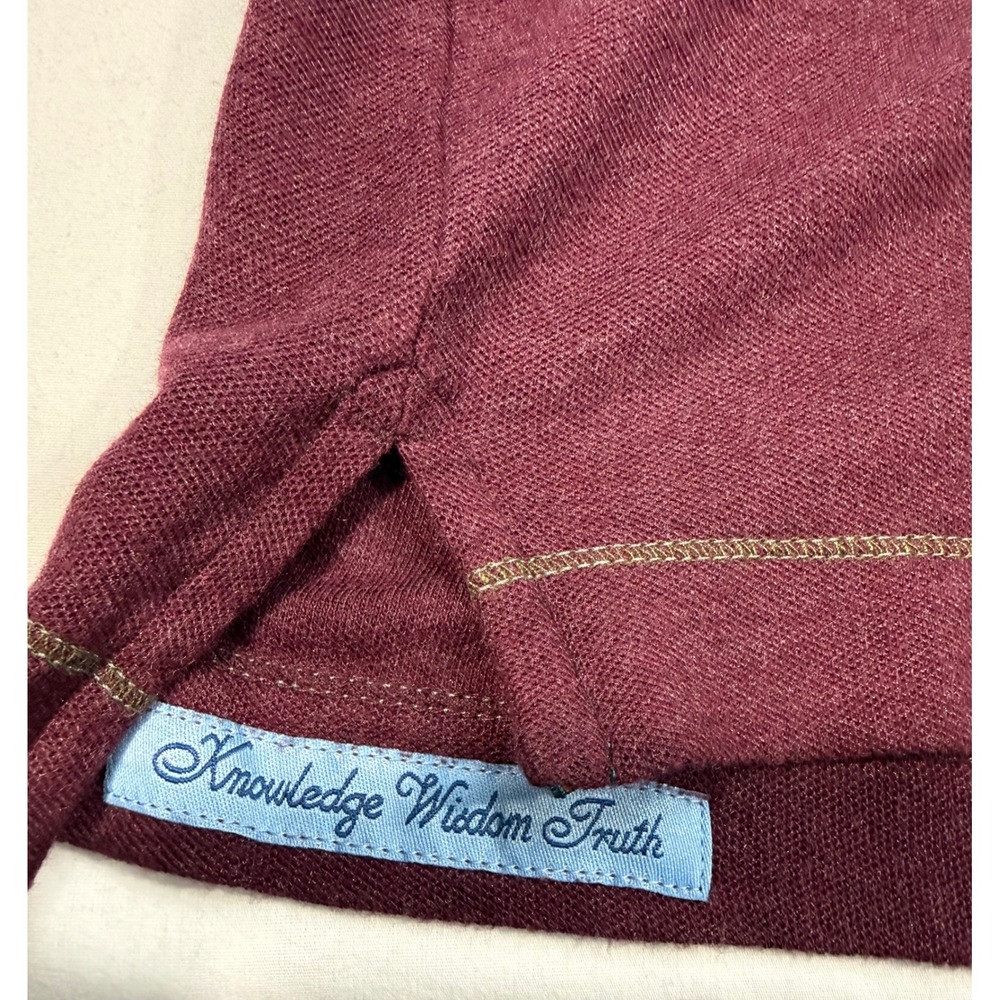Robert Graham Mens XL Polo Shirt Burgundy Splatter Collar Cotton Modal Knit - Picture 4 of 10